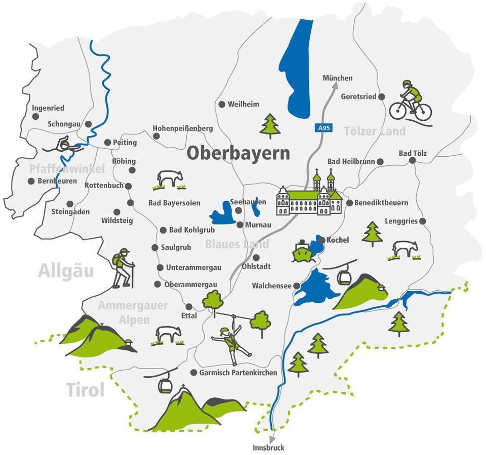 Gaestehaus U Ferienwohnungen Veronika Incl Fruehstuecksbuffet Und Koenigscard Mit 200 Kostenlosen Attraktionen Unterammergau Luaran gambar